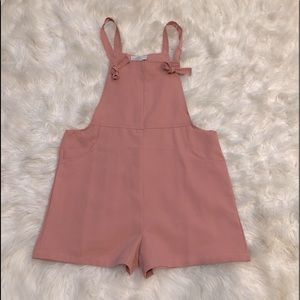 Dusty Rose Overall Shorts